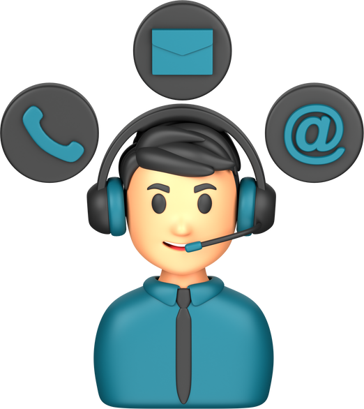 3d contact us business illustration design